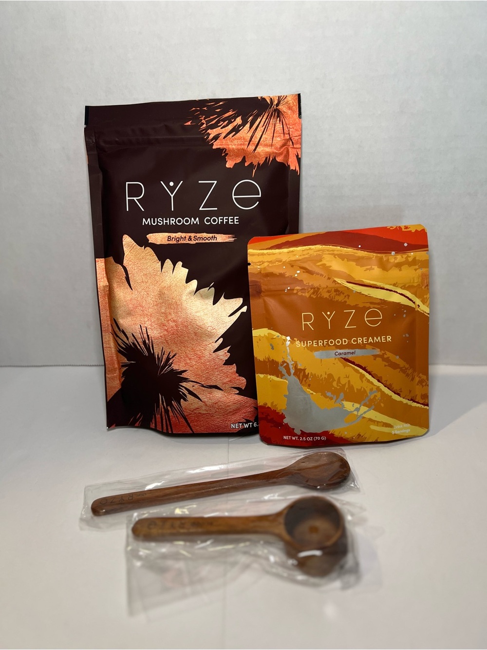 Authentic RYZE Mushroom Coffee & Caramel Superfood Creamer -